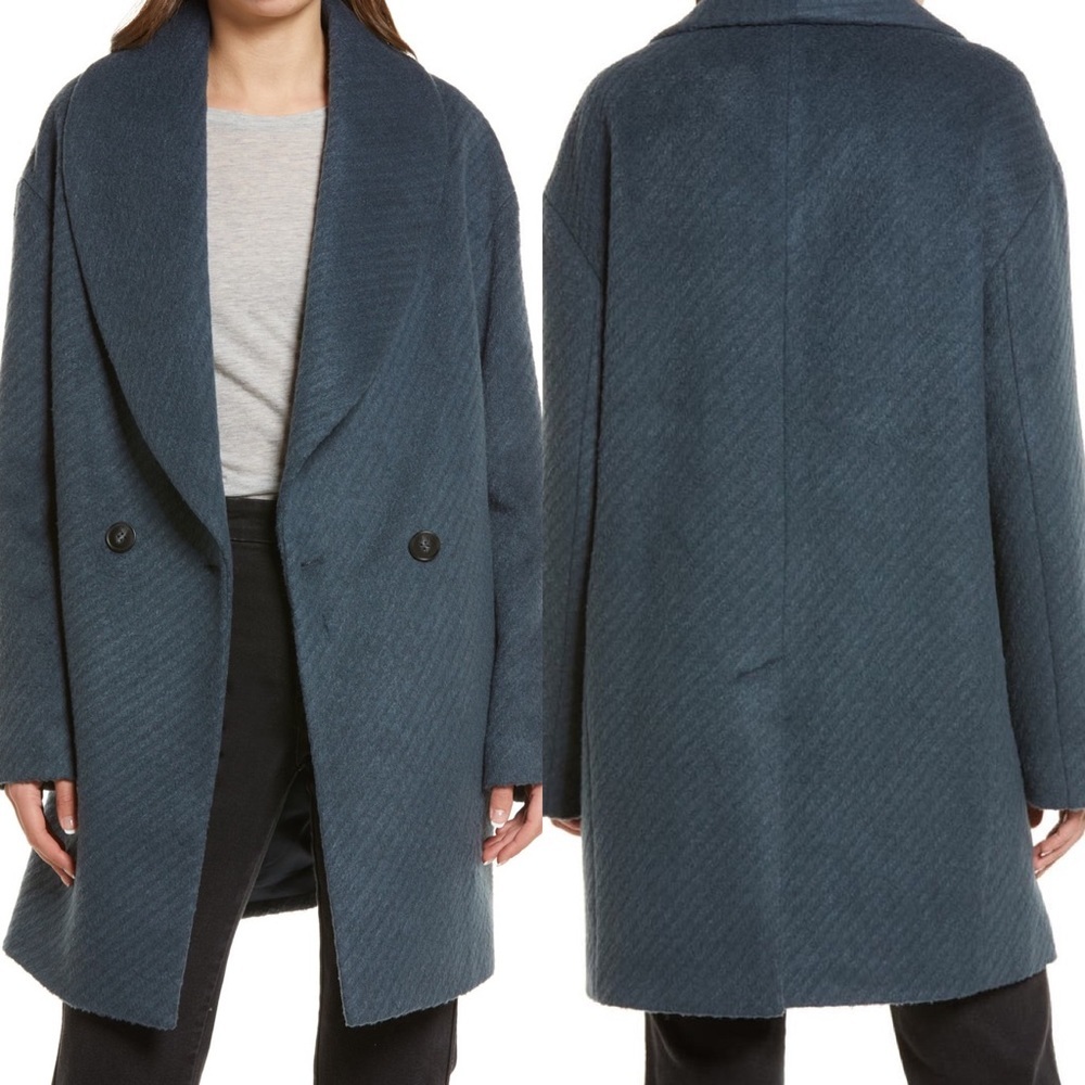 Avec Les Filles Shawl Collar Coat in Steel - Picture 3 of 14